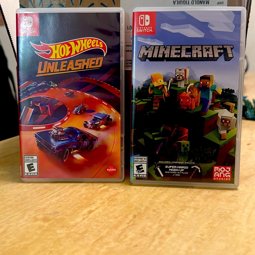 Minecraft and Hot Wheels Unleashed+ Minecraft Nintendo switch games bundle
